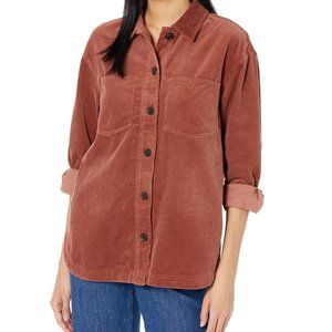 3 for 25! Madewell corduroy kentwood oversized shirt-jacket in ground clove XS